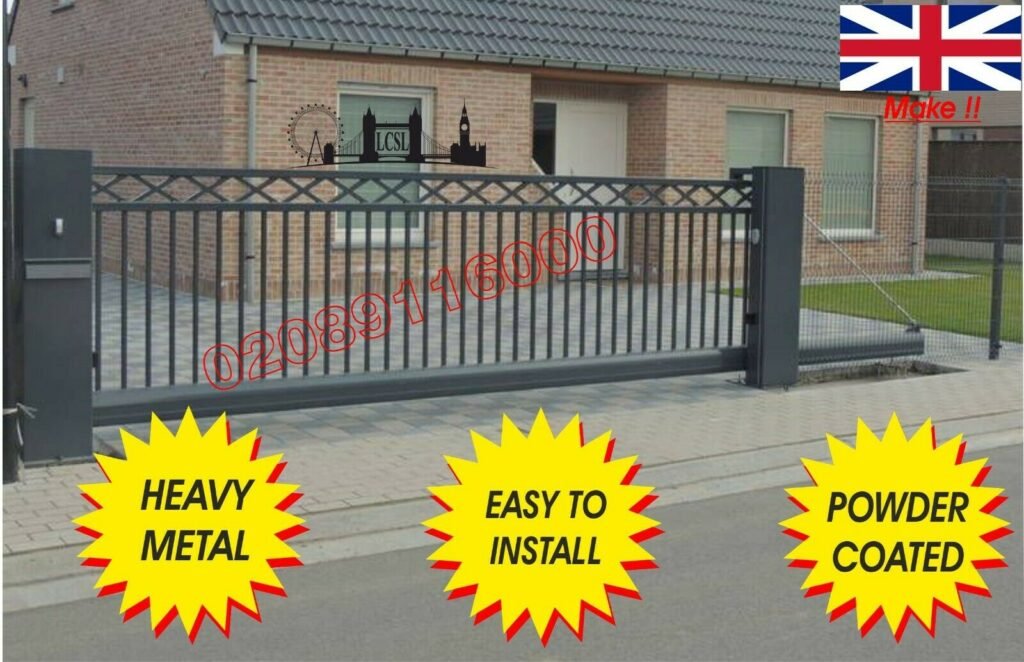Metal sliding driveway gate