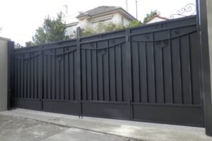 black metal bifolding gate