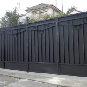 black metal bifolding gate