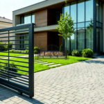 Anthracite Horizontal Slat Cantilever Sliding Gate