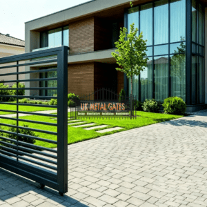 Anthracite Horizontal Slat Cantilever Sliding Gate
