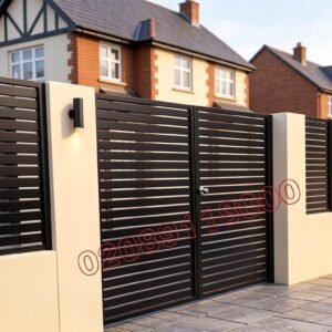 Modern Horizontal Slat Privacy Driveway Gates UKMDG131