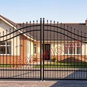 Classic Bell Curved Metal Driveway Gates with Finials UKMDG66