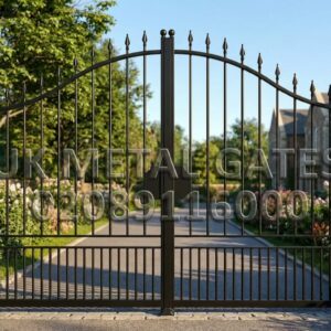 Classic Bell Curved Spear Top Metal Driveway Gates UKMDG25