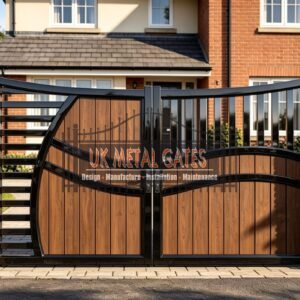 Composite Driveway Gate CDG26 | Contemporary Curved | Made to Measure UK