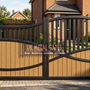 Composite Driveway Gate CDG27 | Contemporary Curved | Made to Measure UK
