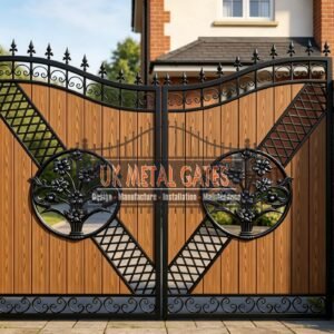 Composite Driveway Gate CDG29 | Contemporary Curved | Made to Measure UK