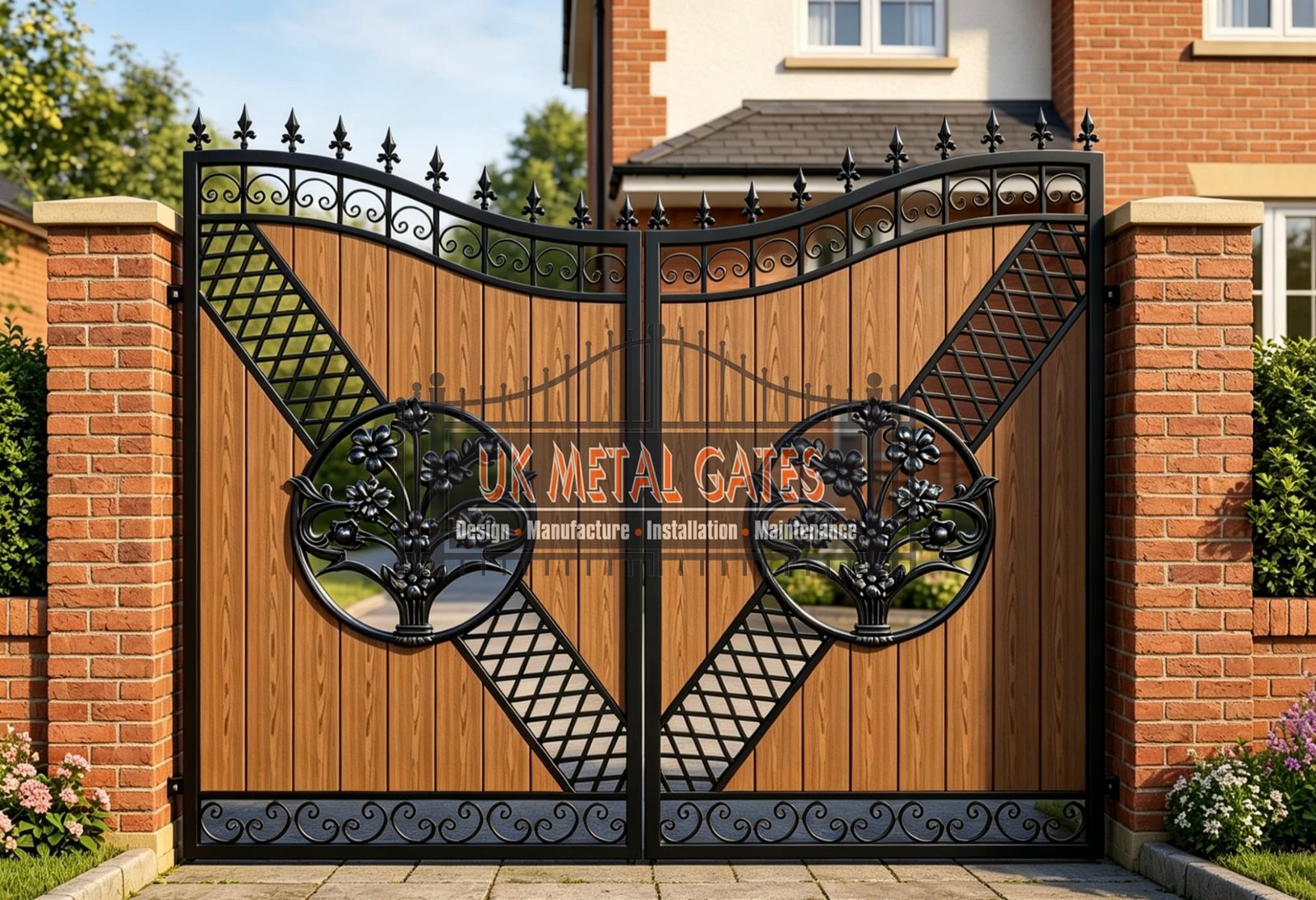 Composite Driveway Gate CDG29 | Contemporary Curved | Made to Measure UK