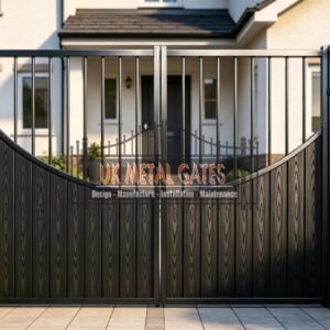 Composite Driveway Gate CDG33 | Contemporary Curved | Made to Measure UK