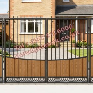 Composite Driveway Gate CDG37 | Contemporary Curved | Made to Measure UK