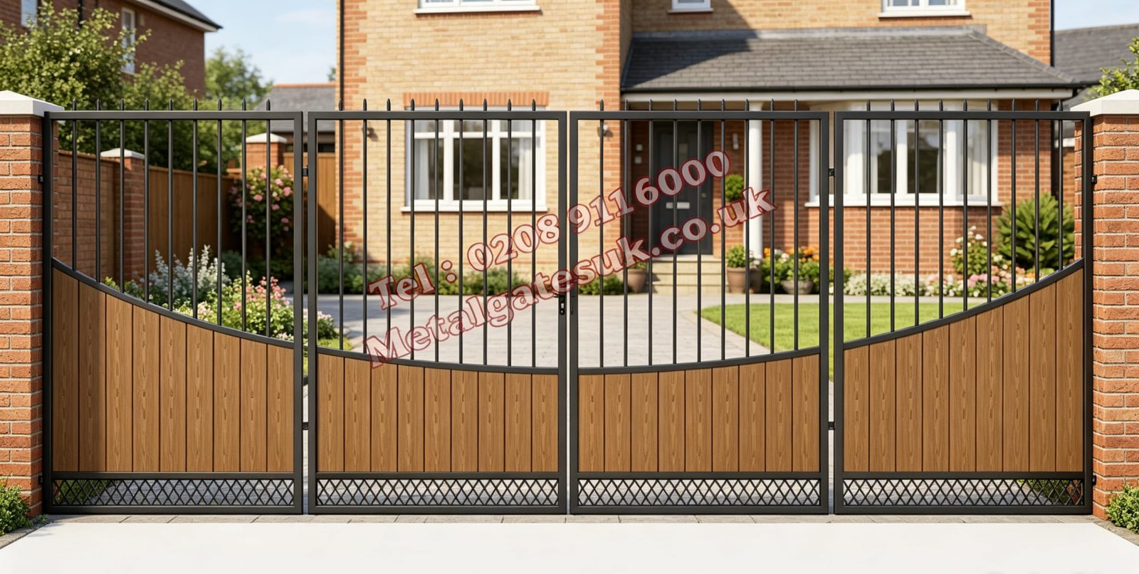 Composite Driveway Gate CDG37 | Contemporary Curved | Made to Measure UK