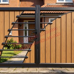 Composite Driveway Gate CDG44 | Contemporary Curved | Made to Measure UK