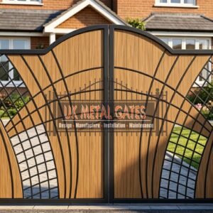 Composite Driveway Gate CDG45 | Contemporary Curved | Made to Measure UK