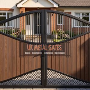 Composite Driveway Gate CDG46 | Contemporary Curved | Made to Measure UK