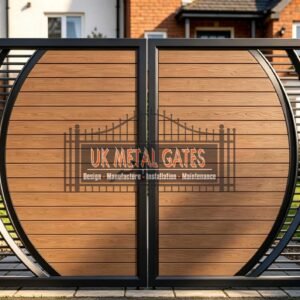Composite Driveway Gate CDG47 | Contemporary Curved | Made to Measure UK