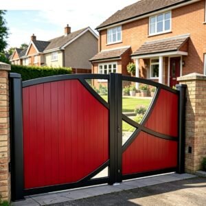 Composite Driveway Gate CDG5 | Contemporary Curved | Made to Measure UK
