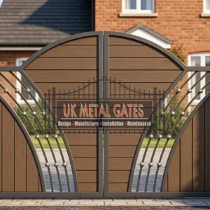 Composite Driveway Gate CDG63 | Contemporary Curved | Made to Measure UK