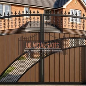 Composite Driveway Gate CDG67 | Contemporary Curved | Made to Measure UK