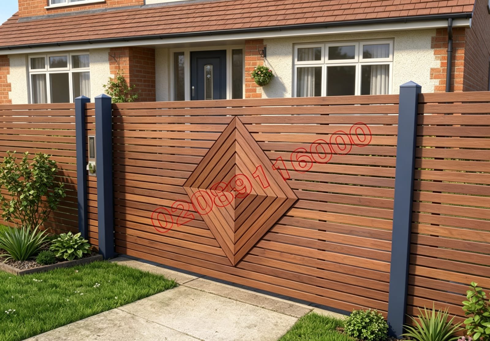 Composite Driveway Gate CDG16 | Contemporary Geometric | Made to Measure UK