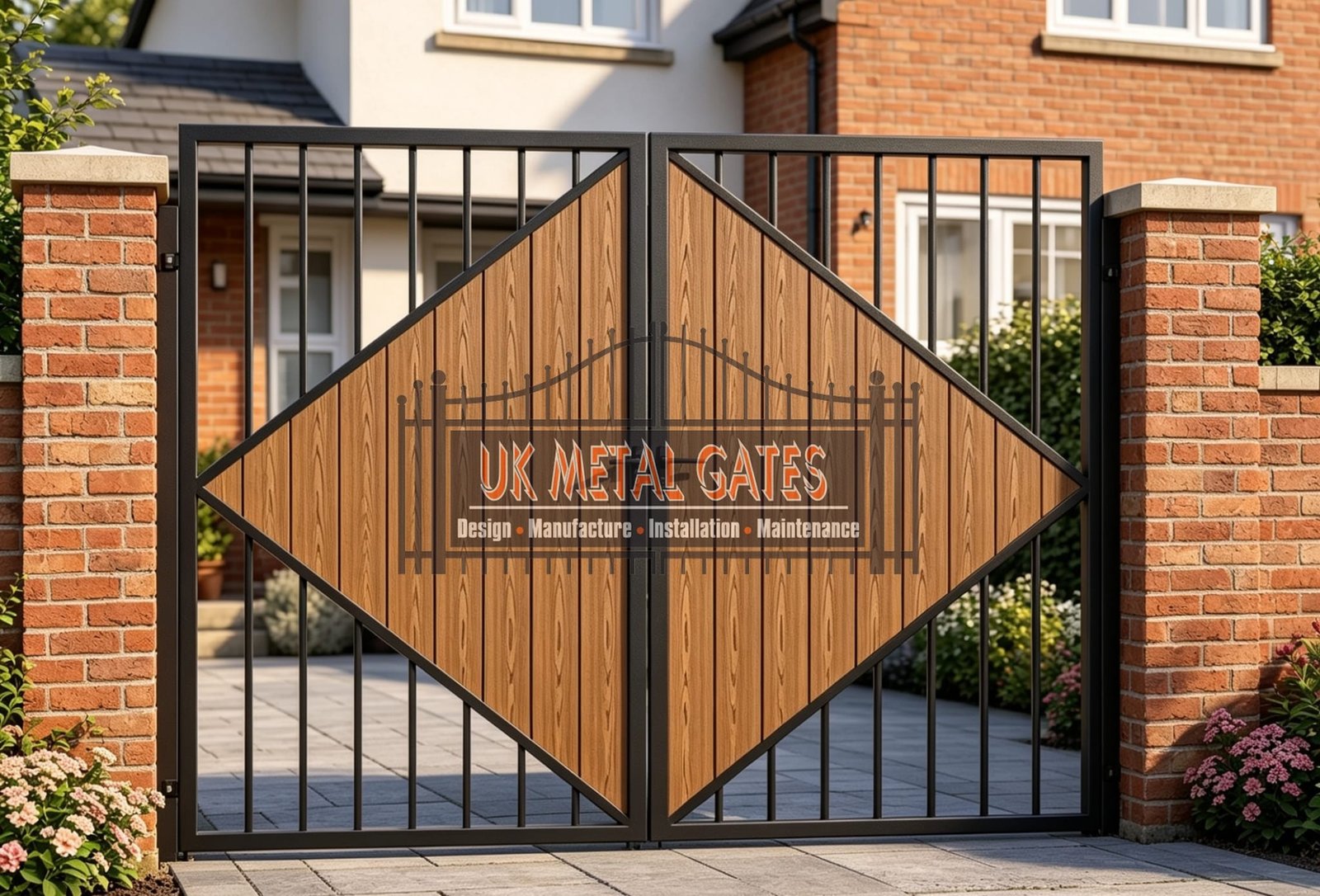 Composite Driveway Gate CDG23 | Contemporary Geometric | Made to Measure UK