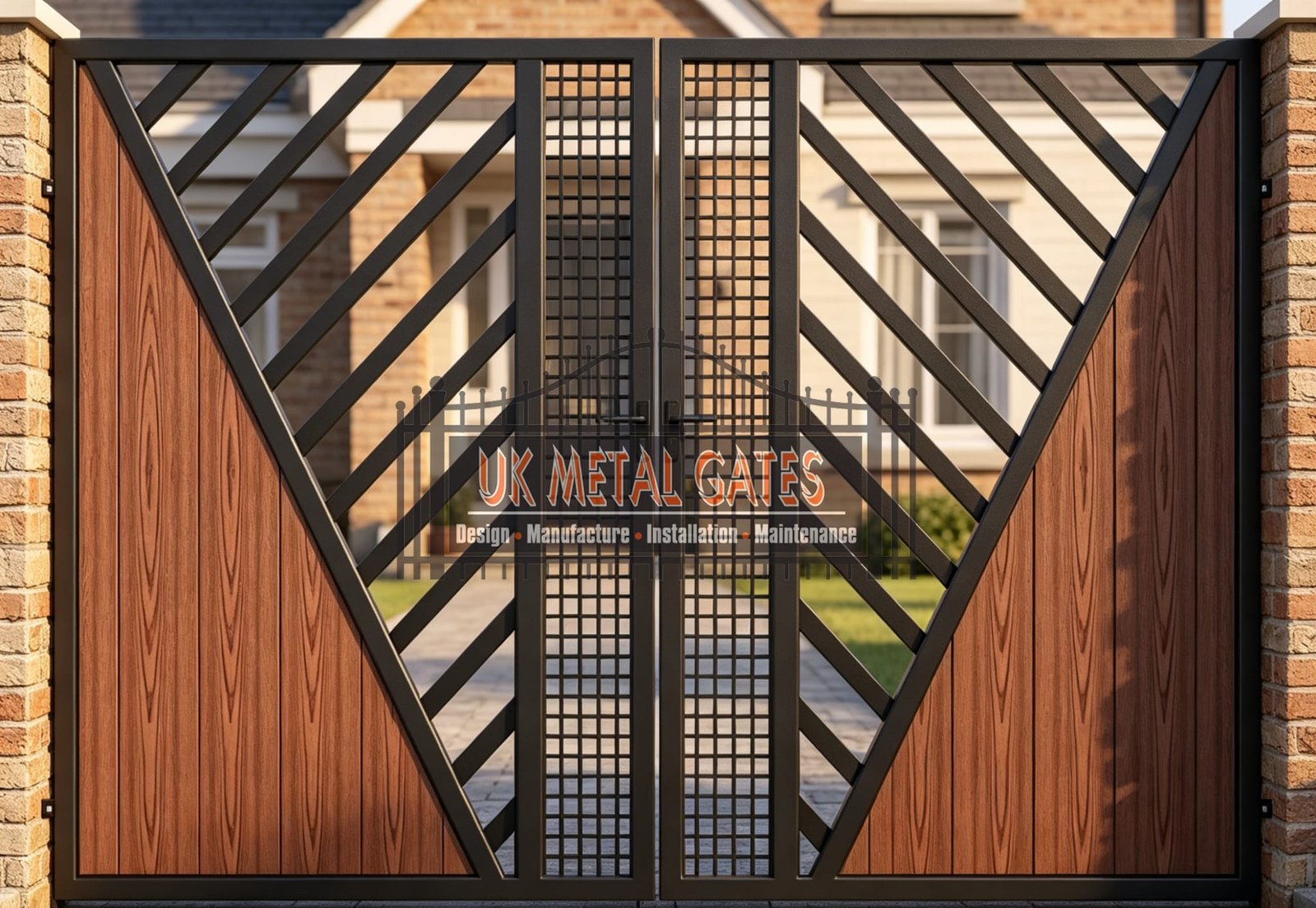 Composite Driveway Gate CDG35 | Contemporary Geometric | Made to Measure UK