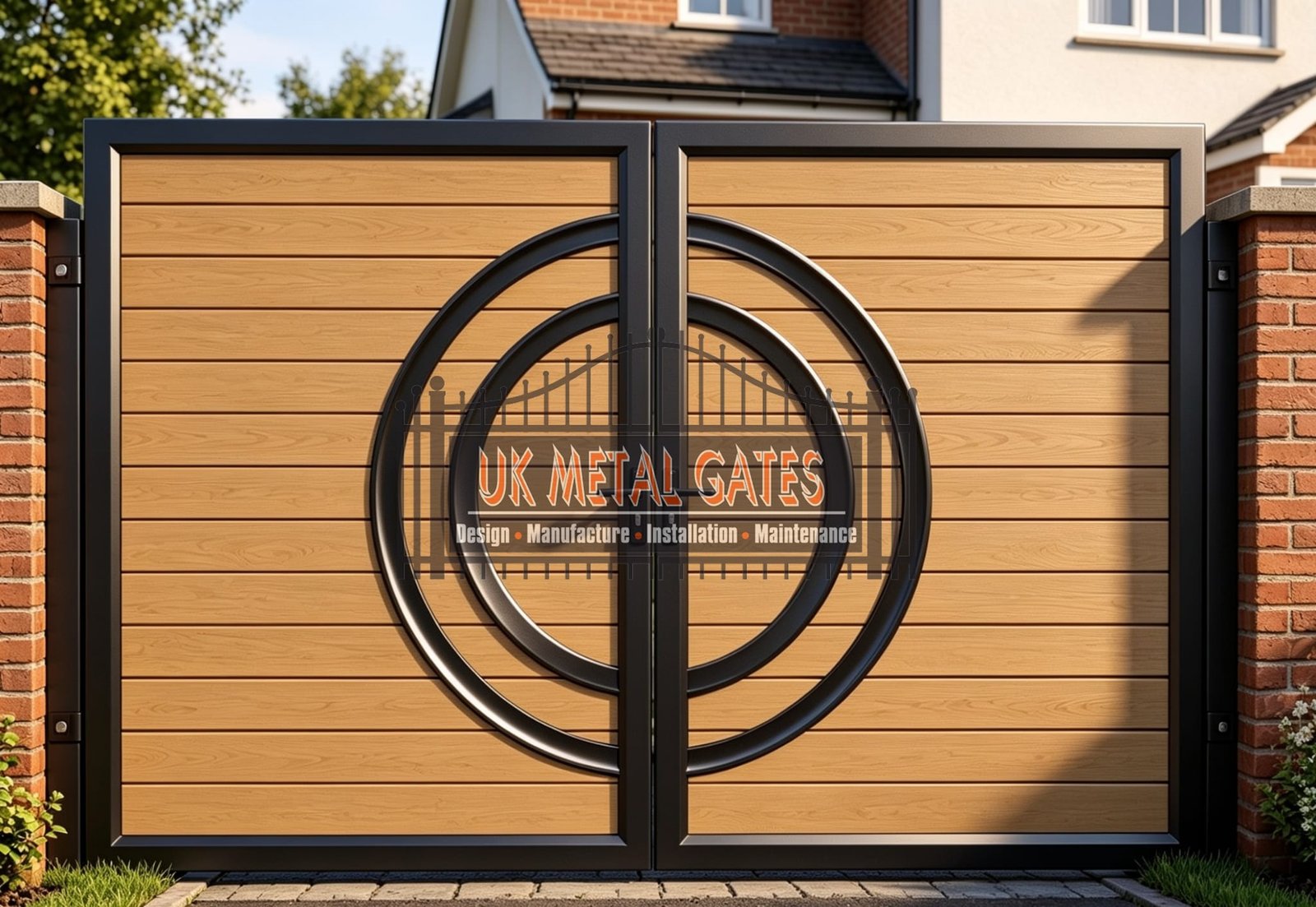 Composite Driveway Gate CDG48 | Contemporary Geometric | Made to Measure UK