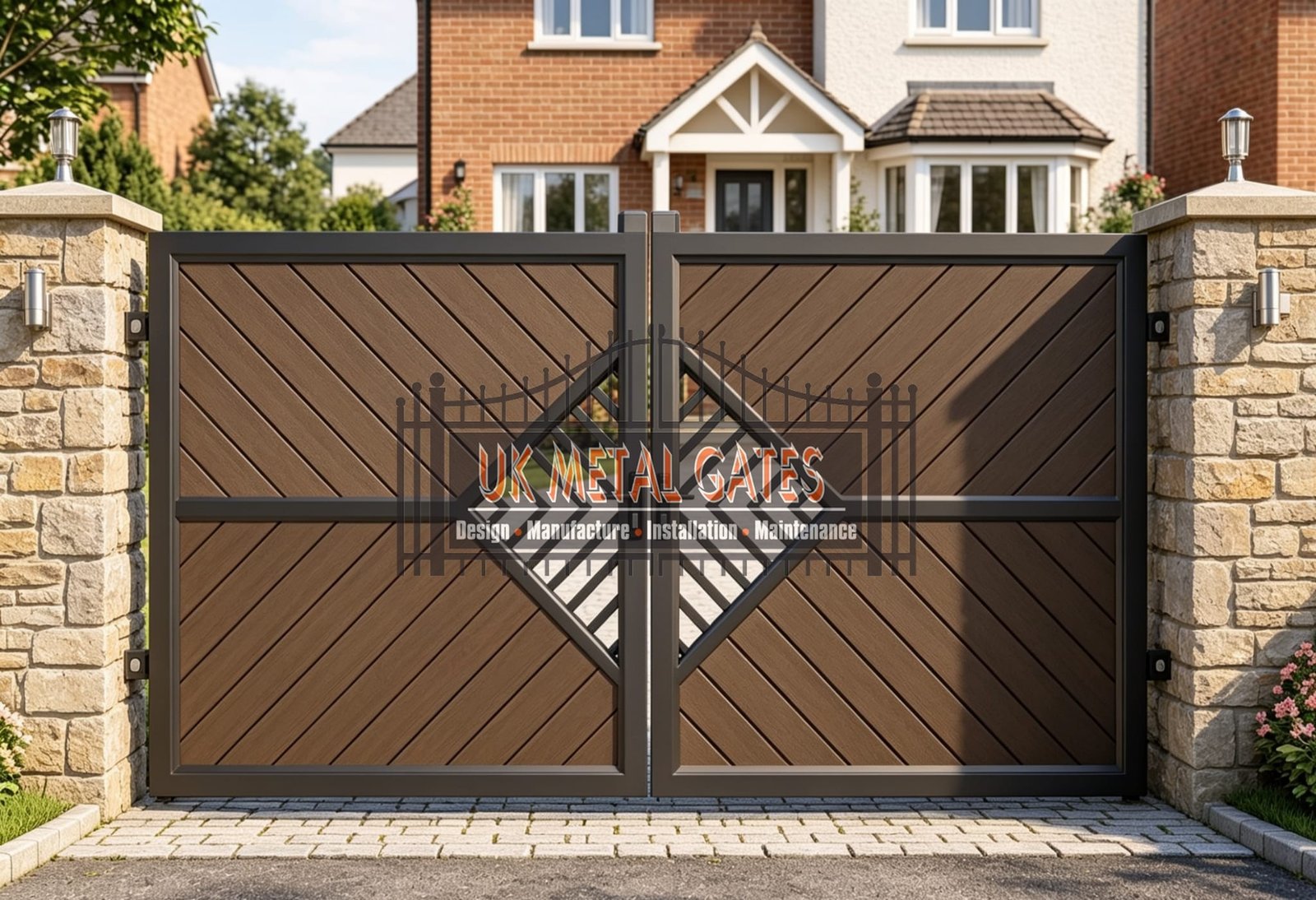 Composite Driveway Gate CDG53 | Contemporary Geometric | Made to Measure UK