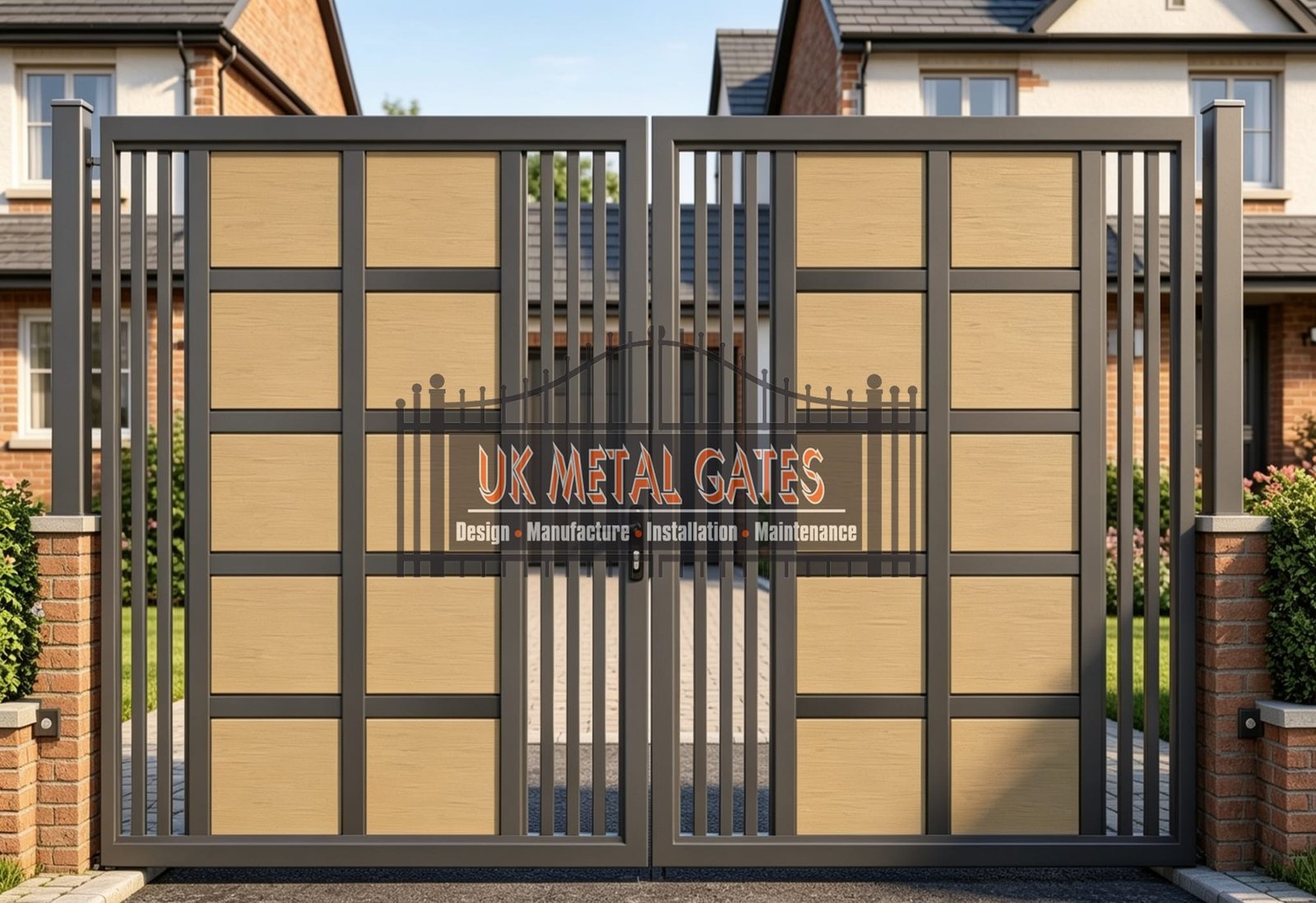 Composite Driveway Gate CDG54 | Contemporary Geometric | Made to Measure UK