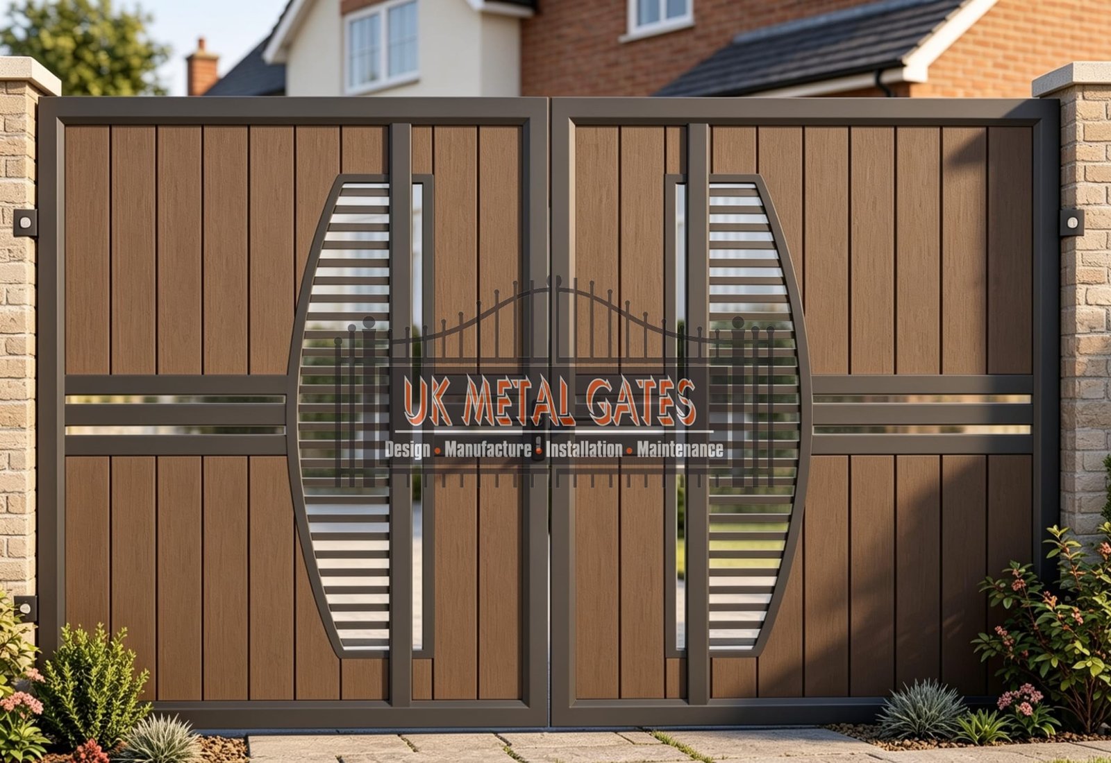 Composite Driveway Gate CDG57 | Contemporary Geometric | Made to Measure UK