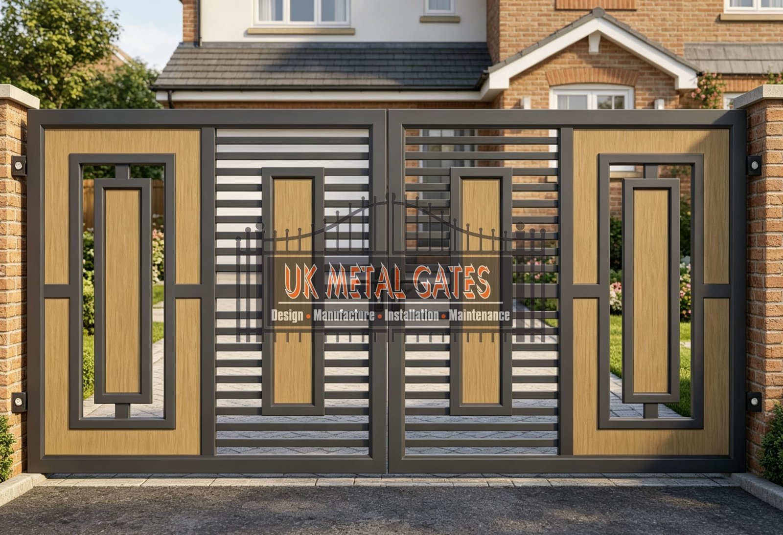 Composite Driveway Gate CDG66 | Contemporary Geometric | Made to Measure UK