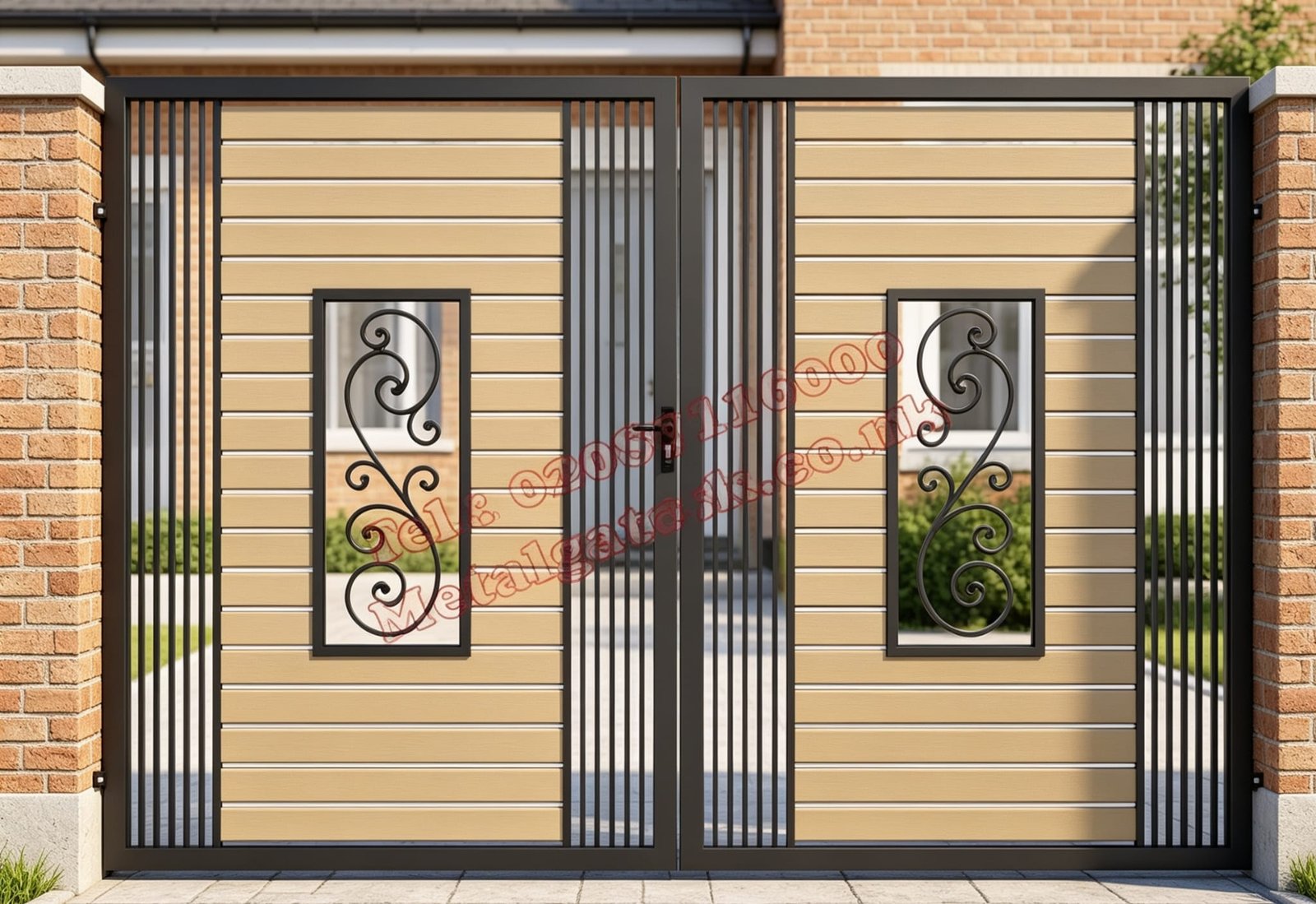 Composite Driveway Gate CDG76 | Contemporary Geometric | Made to Measure UK