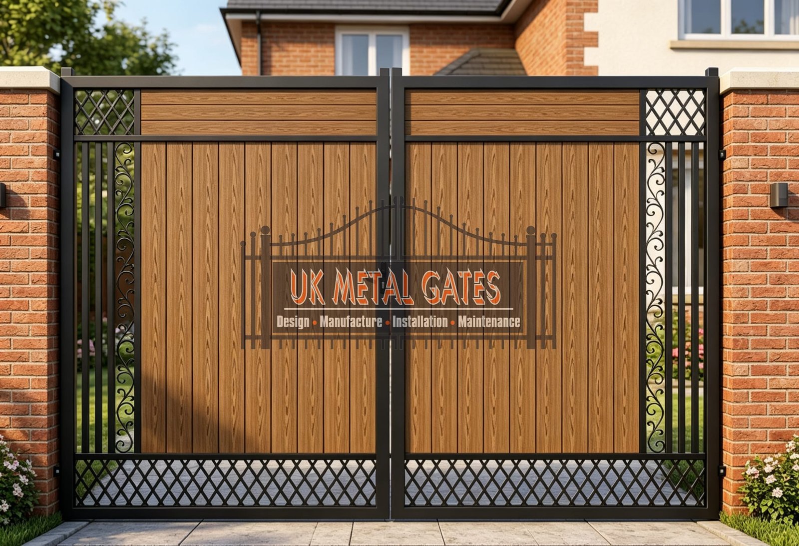 Composite Driveway Gate CDG31 | Modern Full-Privacy | Made to Measure UK