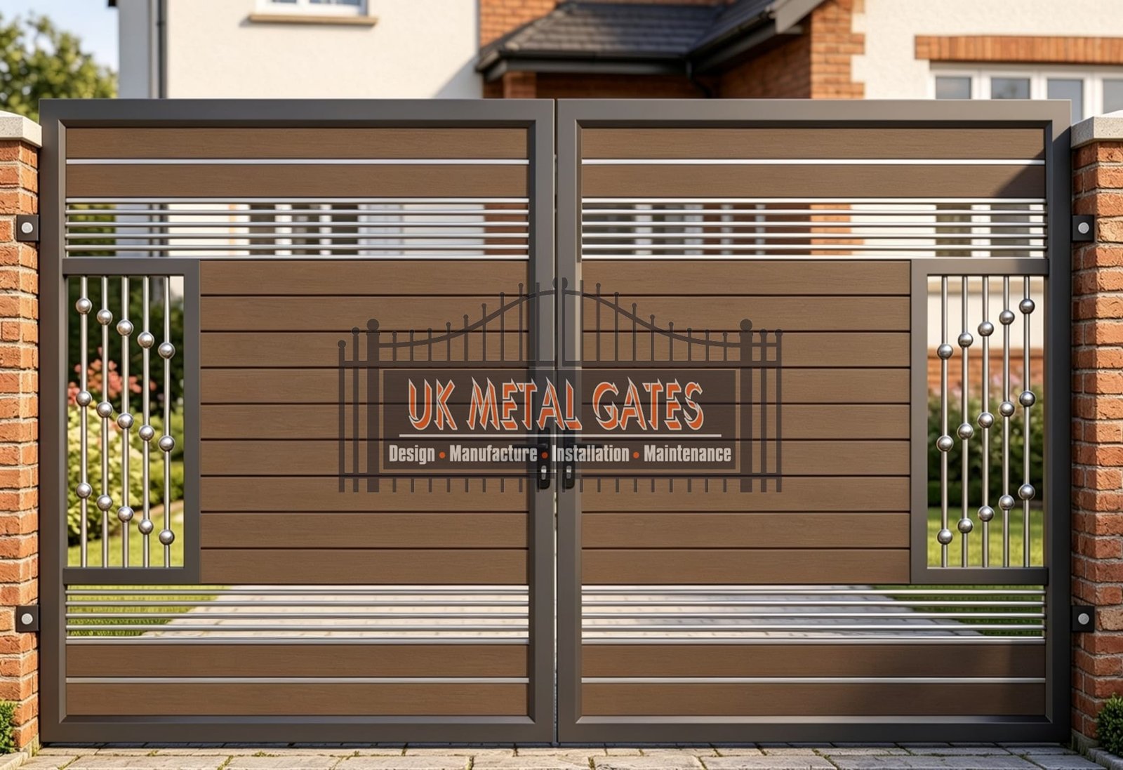 Composite Driveway Gate CDG55 | Modern Full-Privacy | Made to Measure UK