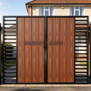 Composite Driveway Gate CDG3 | Modern Horizontal Slat | Made to Measure UK