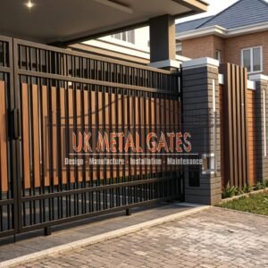 Composite Driveway Gate CDG14 | Modern Horizontal Slat | Made to Measure UK