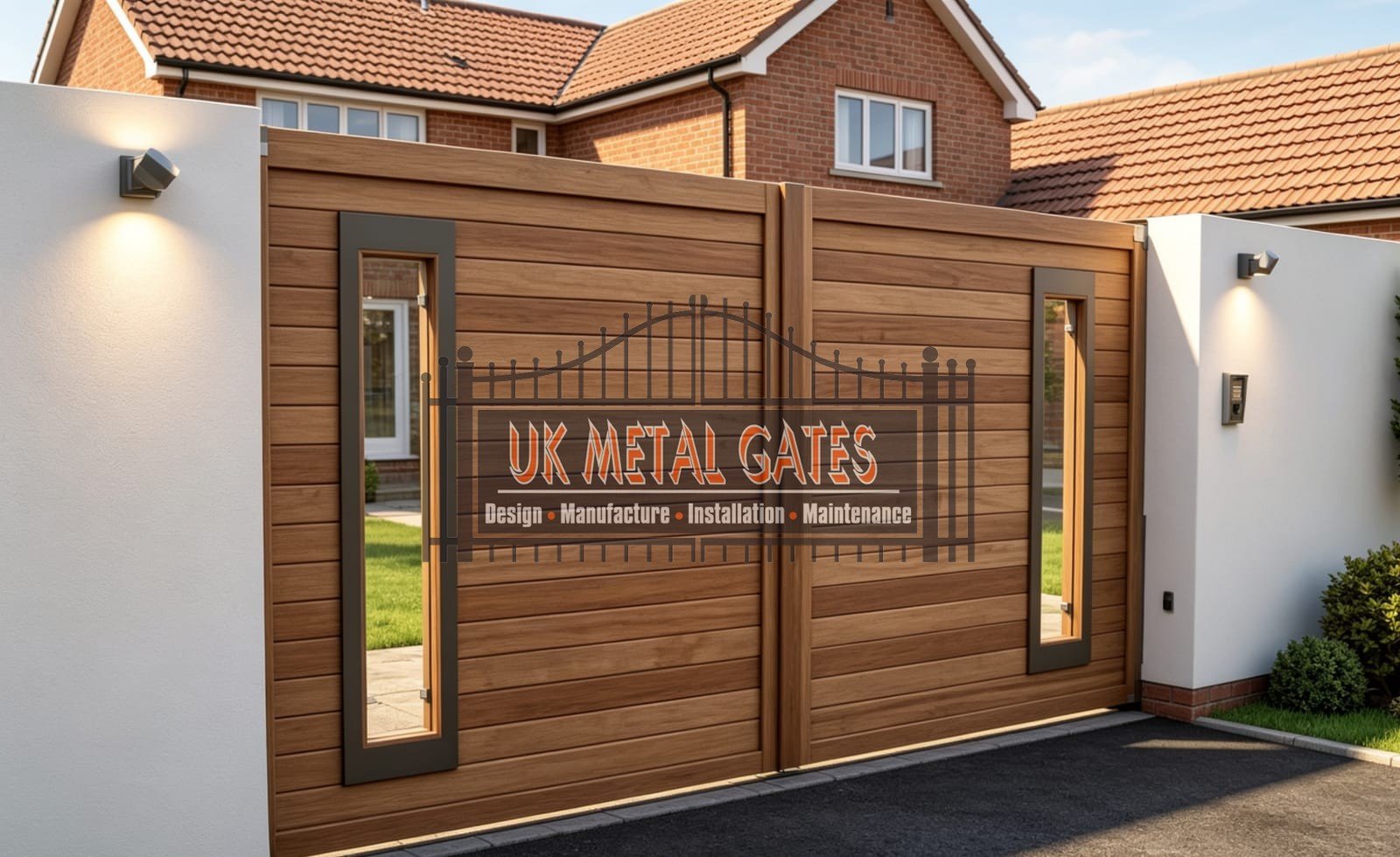 Composite Driveway Gate CDG15 | Modern Horizontal Slat | Made to Measure UK