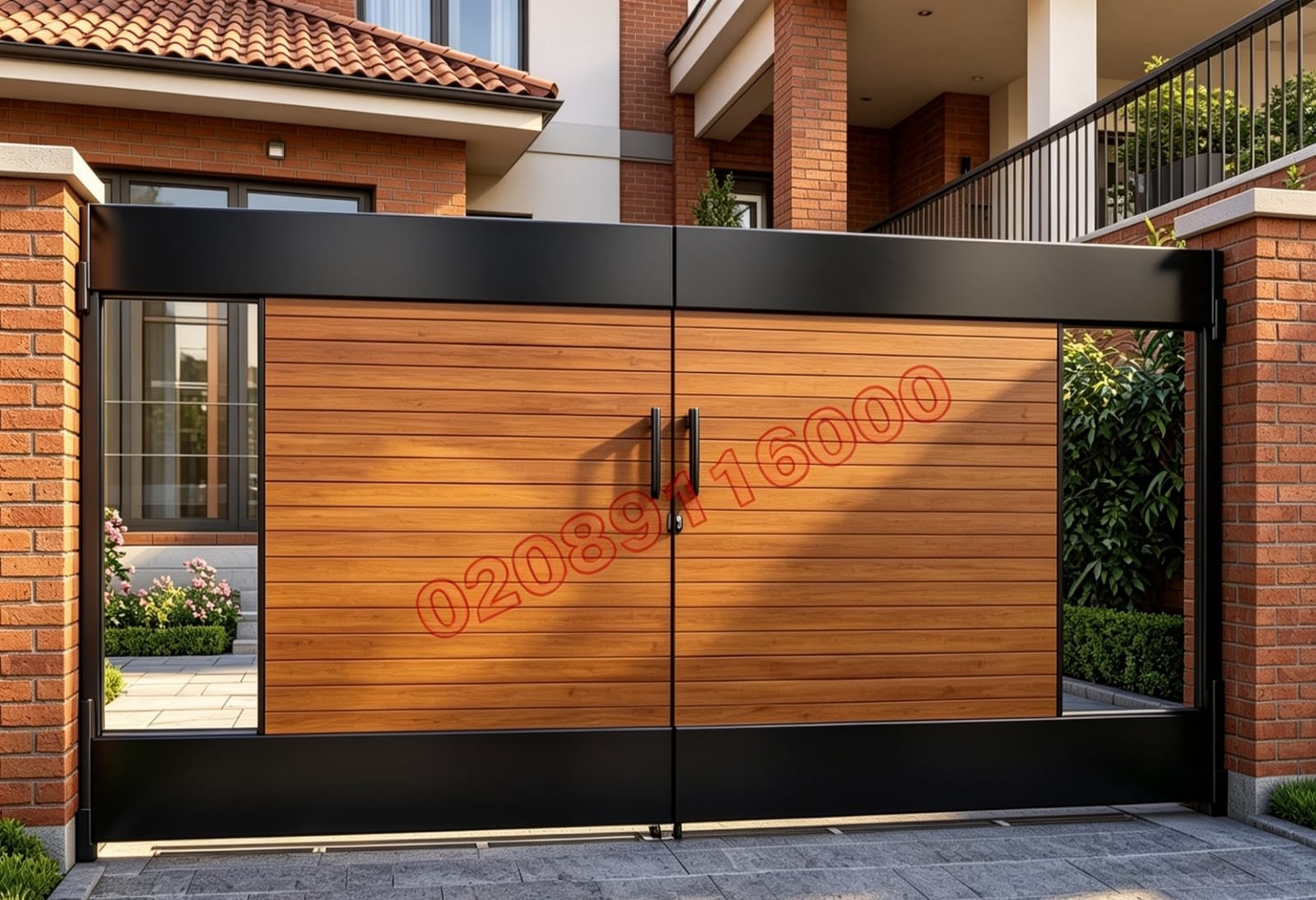 Composite Driveway Gate CDG17 | Modern Horizontal Slat | Made to Measure UK