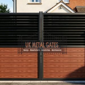 Composite Driveway Gate CDG30 | Modern Horizontal Slat | Made to Measure UK