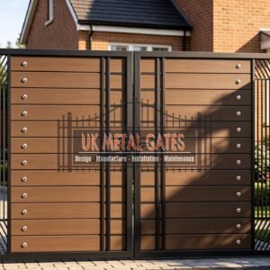 Composite Driveway Gate CDG43 | Modern Horizontal Slat | Made to Measure UK