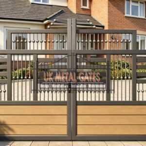 Composite Driveway Gate CDG52 | Modern Horizontal Slat | Made to Measure UK