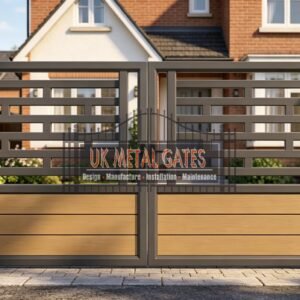 Composite Driveway Gate CDG65 | Modern Horizontal Slat | Made to Measure UK