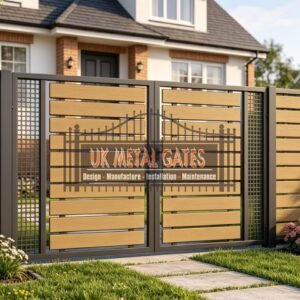 Composite Driveway Gate CDG72 | Modern Horizontal Slat | Made to Measure UK