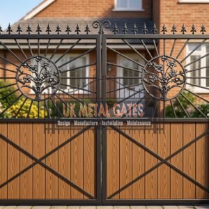 Composite Driveway Gate CDG24 | Ornate Fleur-de-Lis | Made to Measure UK