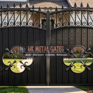 Composite Driveway Gate CDG6 | Ornate Fleur-de-Lis | Made to Measure UK
