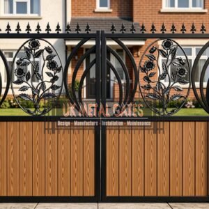 Composite Driveway Gate CDG25 | Ornate Floral | Made to Measure UK