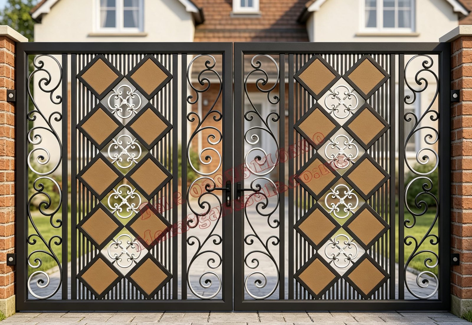 Composite Driveway Gate CDG61 | Ornate Floral | Made to Measure UK