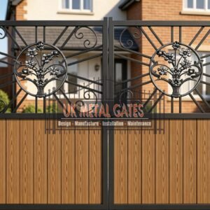 Composite Driveway Gate CDG74 | Ornate Floral | Made to Measure UK