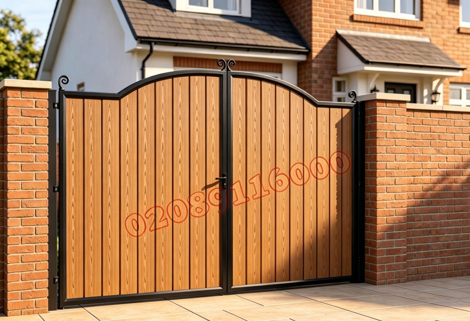 Composite Driveway Gate CDG10 | Traditional Arched | Made to Measure UK