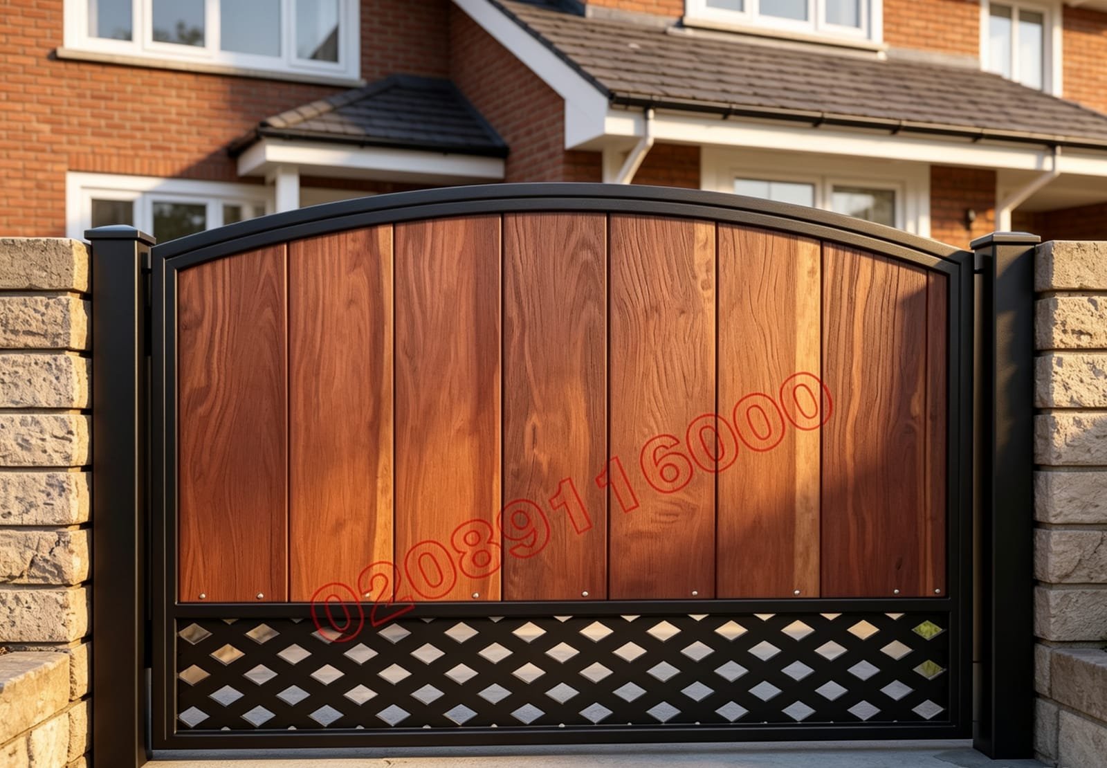 Composite Driveway Gate CDG18 | Traditional Arched | Made to Measure UK