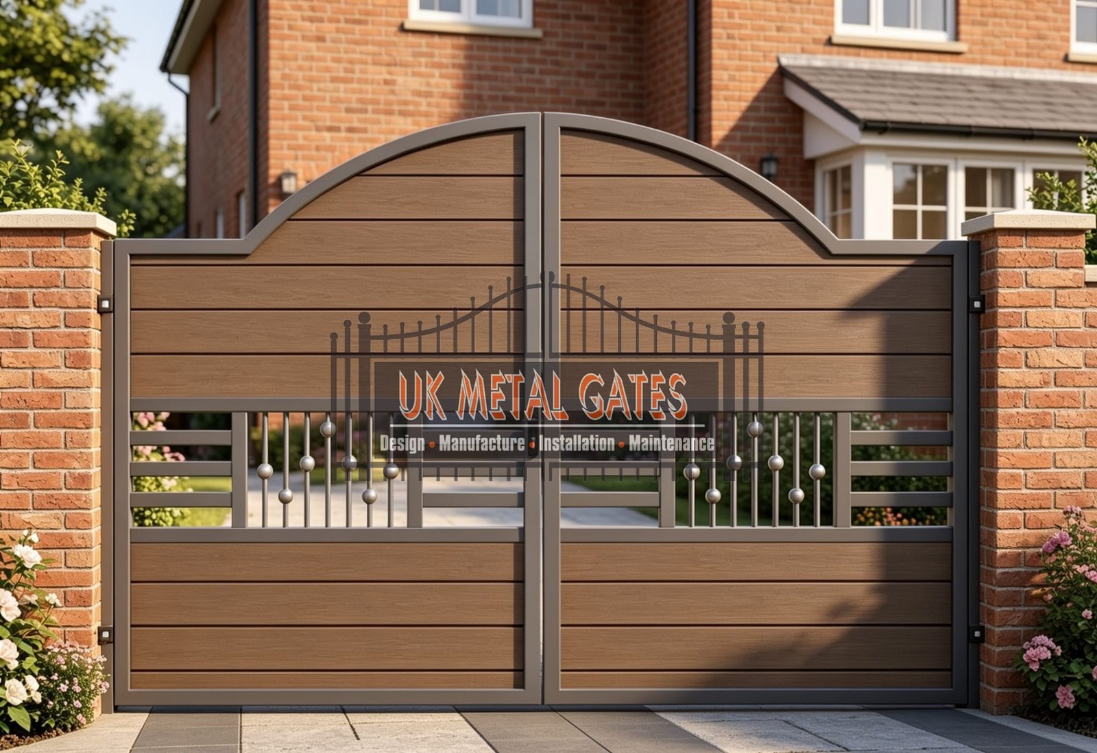 Composite Driveway Gate CDG51 | Traditional Arched | Made to Measure UK